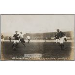 Woolwich Arsenal v Stoke postcard at Plumstead, 17th November 1906, featuring match action,