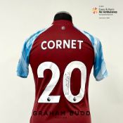 Maxwel Cornet signed claret and blue Burnley no.20 home jersey, season 2021-22, match-issue,