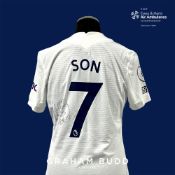 Son Heung-min signed white Tottenham Hotspur no.7 home jersey, season 2021-22, match-issue, Nike,