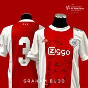 Perrs Schuurs squad signed red and white AFC Ajax no.3 home jersey, season 2021-22, match-issue,