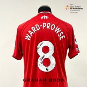 James Ward-Prowse signed red and white Southampton no.8 home jersey, season 2021-22, match-issue,