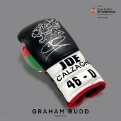 Welsh former professional boxer Joe Calzaghe signed glove, black, white and red right glove