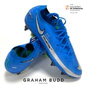 Wolverhampton Wanderers' Raul Jimenez signed Nike Phantom football boots,  blue with silver Nike