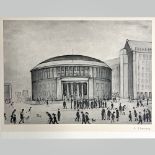 Laurence Stephen Lowry RBA RA (British, 1887-1976) 'Reference Library', Offset lithograph. Hand