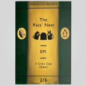Epi (British) 'Penguin Books The Rats' Nest, A Crime Club, 2/6', Acrylic on canvas, with wooden