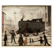 Laurence Stephen Lowry RBA RA (British, 1887-1976) 'Level Crossing with Train', after the original