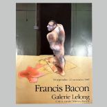 Francis Bacon (British, 1909-1992) 'Galerie Lelong, 1987', green poster, Unframed, measures 68 by