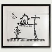 Alan Davie (Scottish, 1920-2014) 'Opus D.248, One Half Mile East', 2004, Ink drawing on paper,