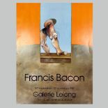 Francis Bacon (British, 1909-1992) 'Galeries Lelong, 1987', orange poster, Unframed, measures 68