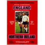 Signed England v Northern Ireland British Championship programme, played at Wembley, 23rd May