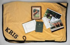 Memorabilia relating to Lord Howard de Walden's racehorse and stallion 'Kris'. including a blanket