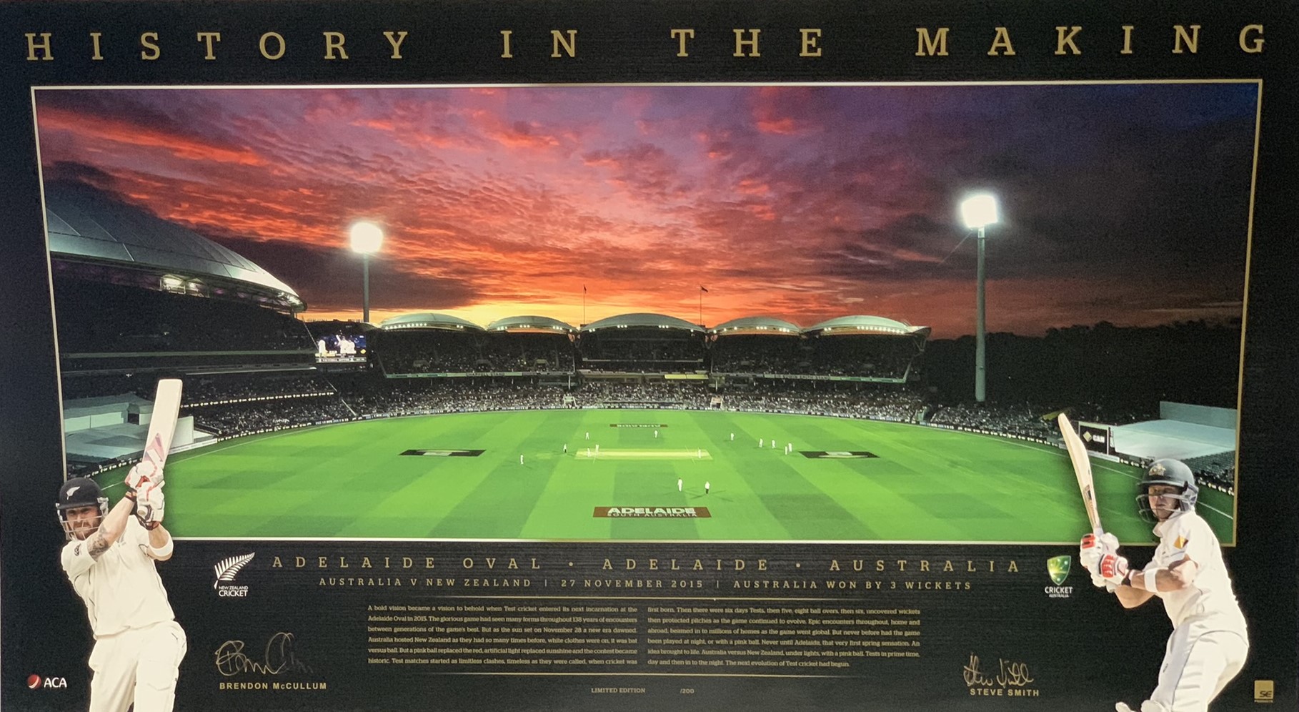 Australia / New Zealand: Dual captains signed limited edition print, “History in the making –