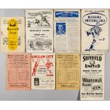 Selection of football programmes from 1941-42 to 1949-50, including single sheets, 4-page