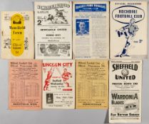 Selection of football programmes from 1941-42 to 1949-50, including single sheets, 4-page