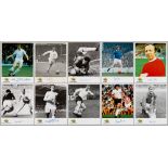 Set of ten Autograph Editions photographs signed by England 1966 World Cup winners, each 10 by 8in.,