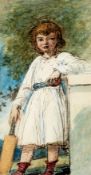 William Edward Frost RA (British, 1810-1877) A Young Cricketer, watercolour, depicting a young