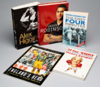 Signed books by sporting icons, including Sir Henry Cooper, David Seaman (signed twice), Alex