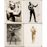 Boxing: Heavyweight pairs, four 10 by 8in. photographs, Bob Fitzsimmons with sparring partner, Primo