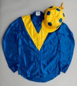 Saeed Suhail racing silks, bearing markers neck label for Allertons, size 36, royal blue jacket with