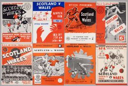Scotland v Wales programmes, played at Hampden Park, continuous run 1947 to 1984, includes 9th