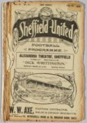 Programme postponed match Sheffield United v Chelsea January 29th 1910, rather brittle but scarce