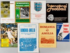 England U-21s selection of international home and away programmes, 1977-87, including v Finland at