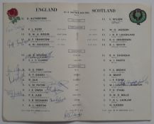 Two England signed Rugby Union International programmes, England v Scotland Twickenham 1965 signed