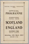 Scotland v England programme, played at Hampden Park, 14th April 1923,  20-page programme