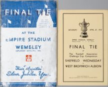 F.A. Cup Final programme Sheffield Wednesday v West Bromwich Albion, played at Wembley Stadium, 27th