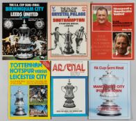 F.A Cup semi-final programmes, 1971-85, believed complete with replays, Derby County v Manchester