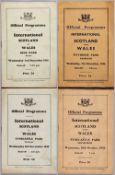 Four Scotland v Wales international programmes in the 1930s, including played at Tynecastle Park