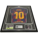 Lionel Messi Barcelona signed & framed 2019-20 season shirt display from private signing with