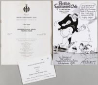 JAPAN RUGBY UNION TOURISTS TO THE UK 1976 WELCOME DINNER MENU, SEATING PLAN & INVITATION ORIGINAL