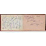 England 1966 World Cup winners partial squad autographs, red leather bound album, featuring