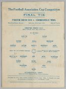 F.A. Cup Final programme Huddersfield Town v Preston North End, played at Chelsea's Stamford