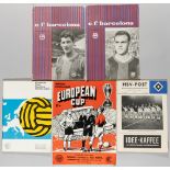 Five European football programmes, including CF Barcelona v Wolverhampton Wanderers, 10th February