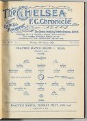 Chelsea FC Chronicle bound volume of programmes, season 1929-30, blue bound volume with gilt