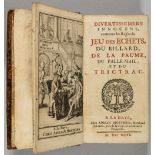 Divertissemens Innocens published 1696 - Real Tennis interest, contenant les regles du Jeu Des