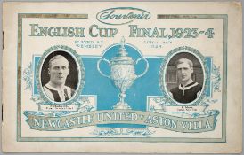 A souvenir edition of the 1924 F.A. Cup final programme Aston Villa v Newcastle United, played at