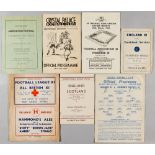 Wartime selection representative programmes,  including Combined Services XI Germany v England FA XI