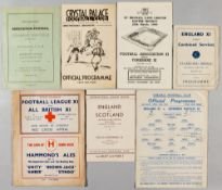 Wartime selection representative programmes,  including Combined Services XI Germany v England FA XI