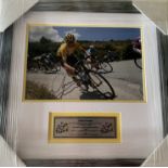 Chris Froome (UK) signed Tour De France winning 8 by 10in. action photograph, professionally