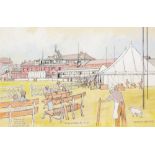 Joseph Martin (British) Bristol's 'Phoenix County Ground, Gloucester', watercolour, featuring the