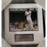 England: Sir Alaistair Cook signed 8 by 10in. photograph, professionally framed / glazed, double