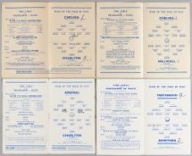Wartime Football League South Cup Finals programmes, 1940s, including 1942 Portsmouth v Brentford;