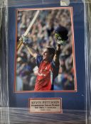 England: Kevin Pietersen signed 8 by 10in. photograph, professionally framed  / glazed, double