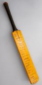 Cricket bat autographed by the 1926 England and Australia Ashes teams,  Stuart Surridge & Co '