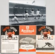Three Manchester United match programmes from 1958, including v Ipswich Town on 25th January 1958,