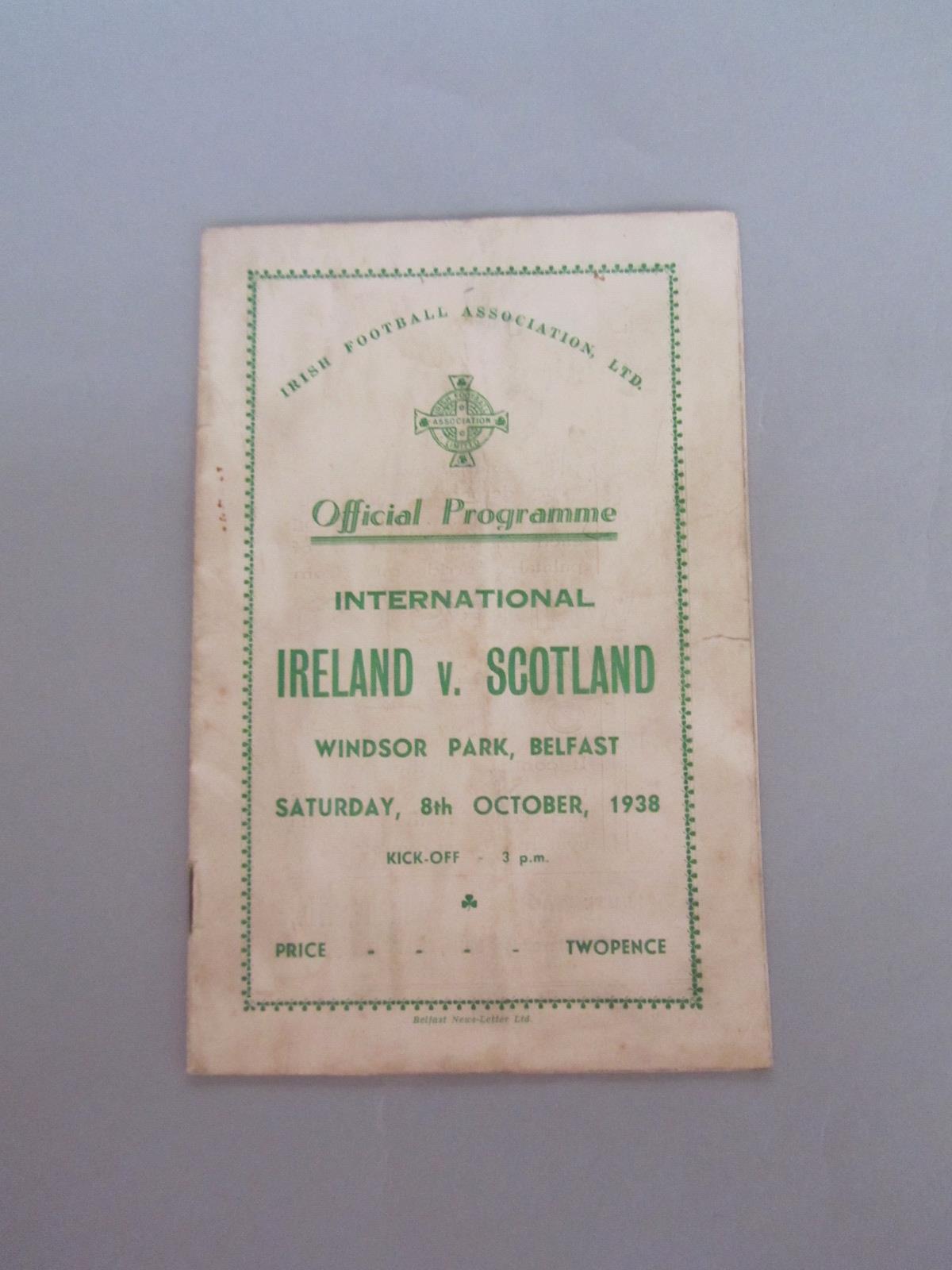 Northern Ireland International programmes, both played at Windsor Park Belfast, 1933-34 played on - Image 5 of 15