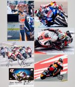 Motorcycle racing set of signed photographs, including Jorge Lorenzo, Dani Pedrosa, Danilo